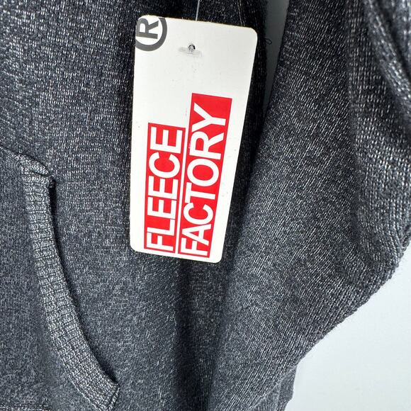 Fleece Factory sweatshirt men's M pullover hoodie kangaroo pocket heather gray - Picture 5 of 8